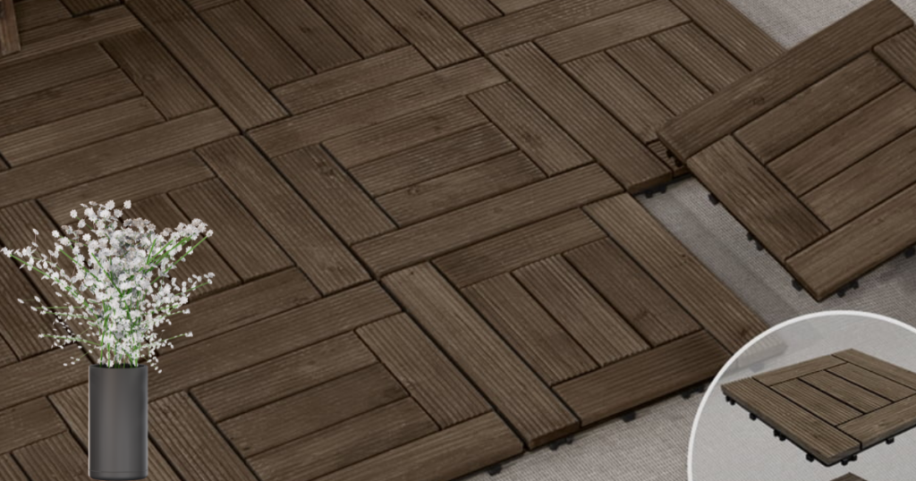 Topeakmart 27pcs Wooden Floor Tiles